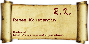 Remes Konstantin névjegykártya